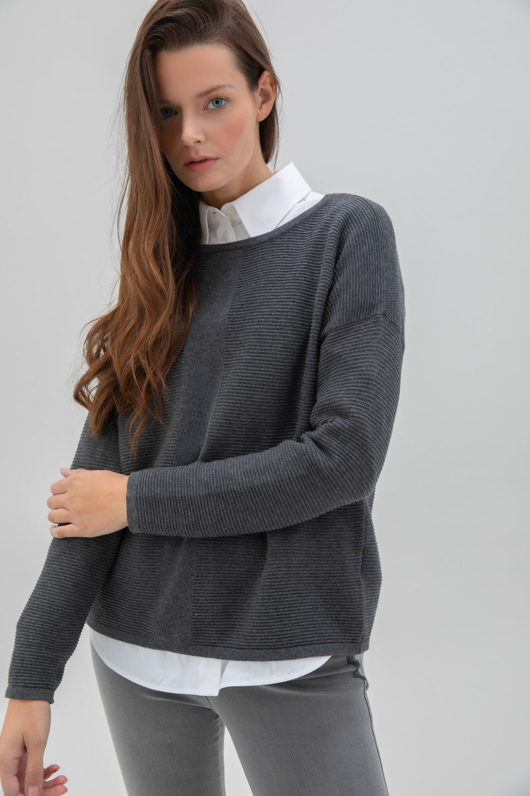 Grey ladies jumper best sale