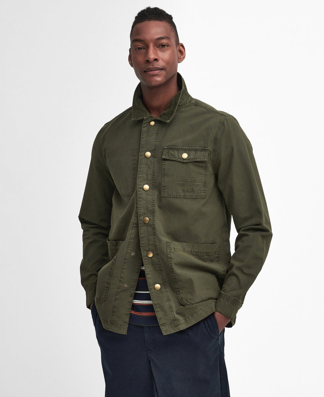 Barbour Mens Grindle Overshirt Olive Gun Hill Clothing Company